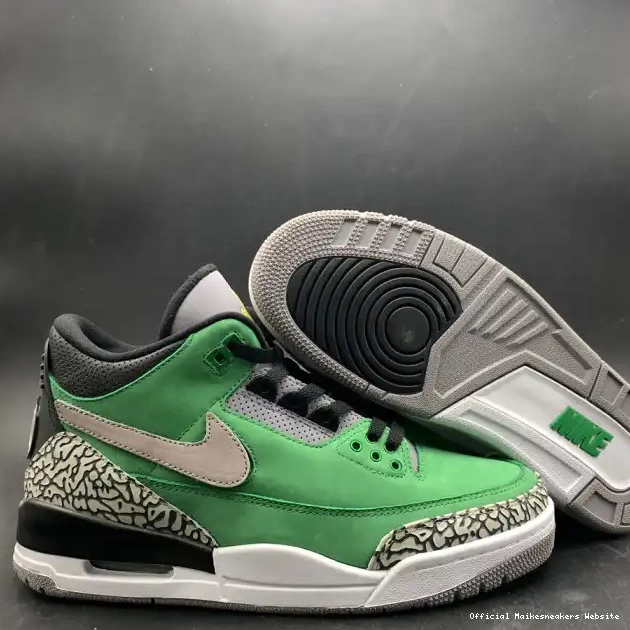 Official Maikesneakers 867493 AJ3 PE Jordan Oregon Ducks Tinker 3 Air shoes Retro 0509